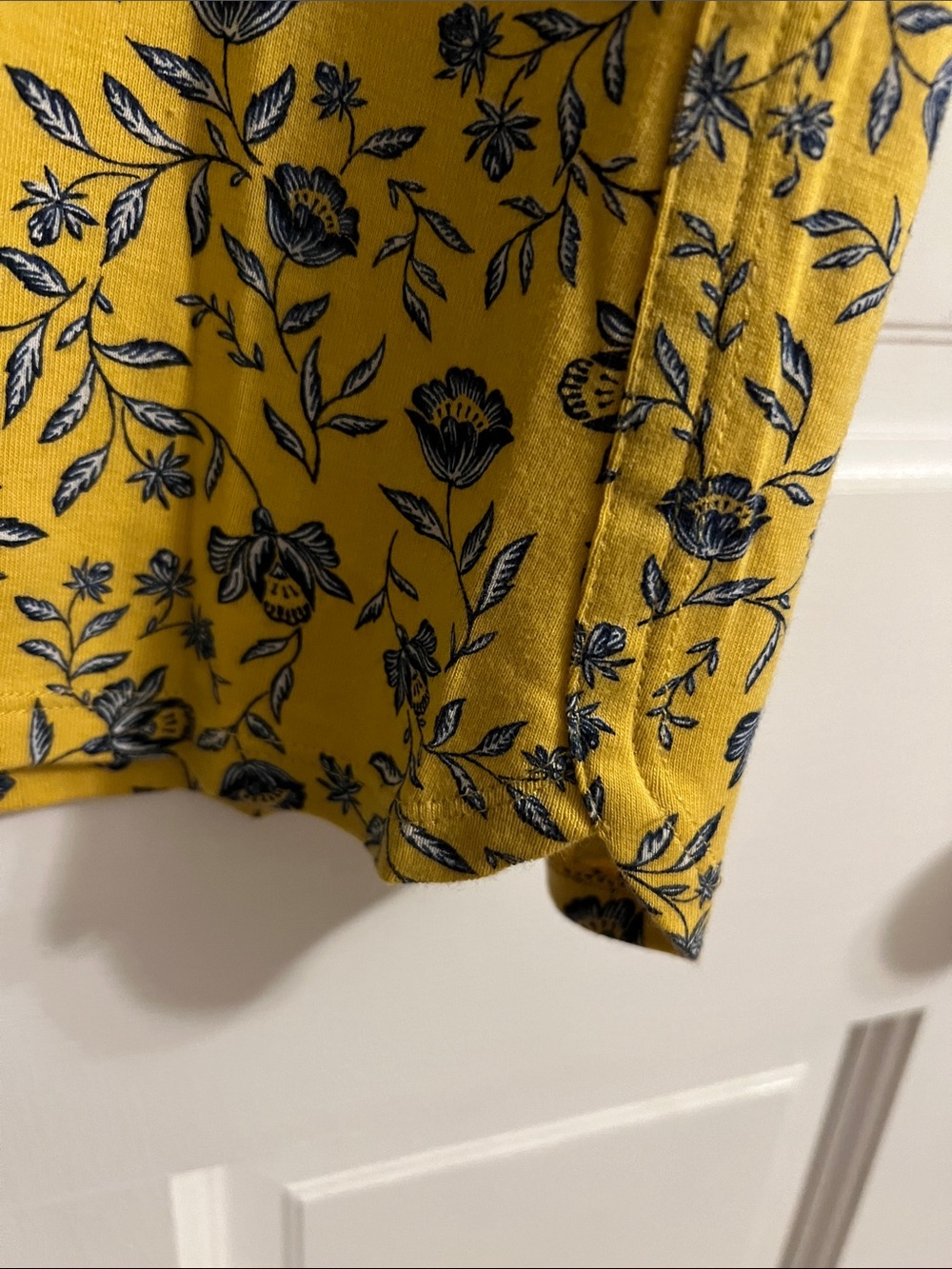 J.Jill Women's Yellow Floral Scoop Neck Top - Picture 5 of 5